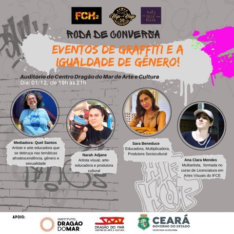 Igualdade de gênero nos eventos de graffiti é tema de roda de conversa nesta sexta-feira (1º)